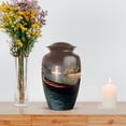 thumbnail image 7 of MUKTIVE Boat Memorial Urn for Human Ashes Adult Women for Funeral, Brown Burial Urns for Mom & Dad, Large Decorative Urn for Ashes for Male, Human Cremains Container, 10 Inch, 7 of 7