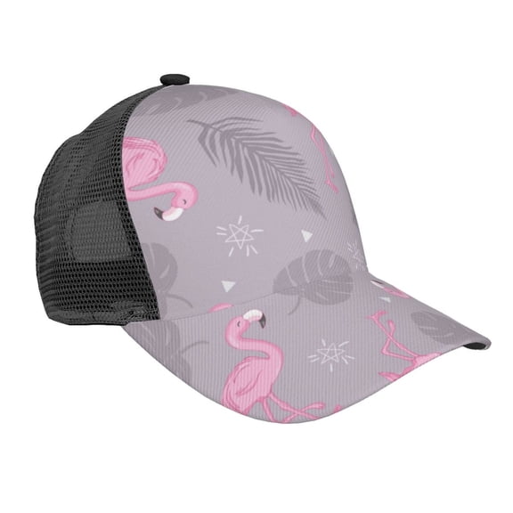 Picia Pink Flamingo Pattern Trucker Hat,Baseball Cap,Sun Protection Cap,Stylish Headwear,Leisure Cap,Outdoor Sports Cap