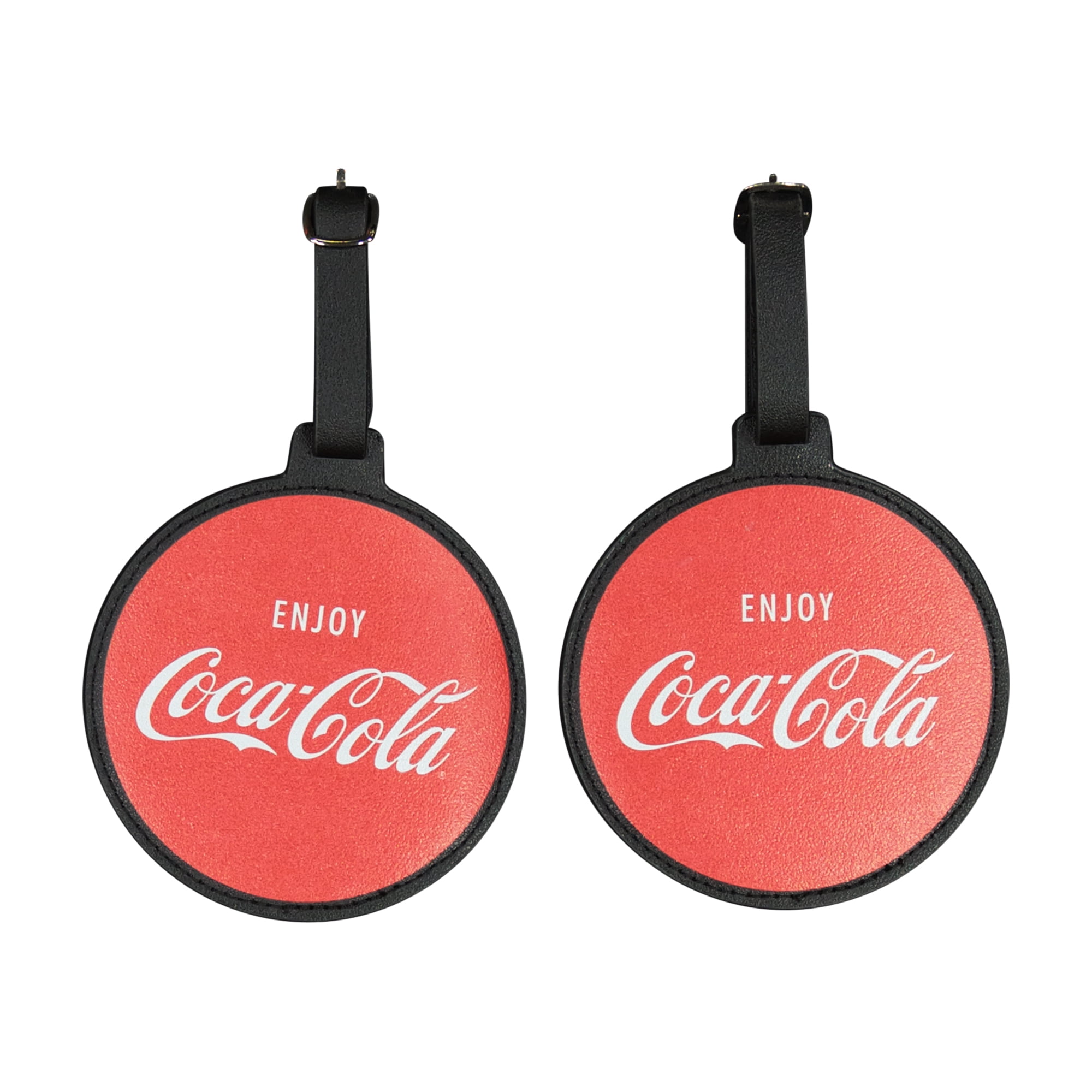Coca Cola 2-Piece Suitcase ID Tag Set with Adjustable Straps, Coke, Multi, One Size