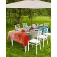 thumbnail image 4 of Fsddascl Abstract Ombre Outdoor Tablecloth - 54x80 Inch Rectangle Dining Table Cover, Vintage Chic Gradient Ship Oil Painting Waterproof Outdoor Table Cloth with Umbrella Hole & Zipper for Patio, 4 of 7