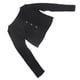 thumbnail image 5 of Camiseta de punto de canalé con botones y cuello redondo de manga larga ajustada para mujer, color negro, talla única, 5 of 15