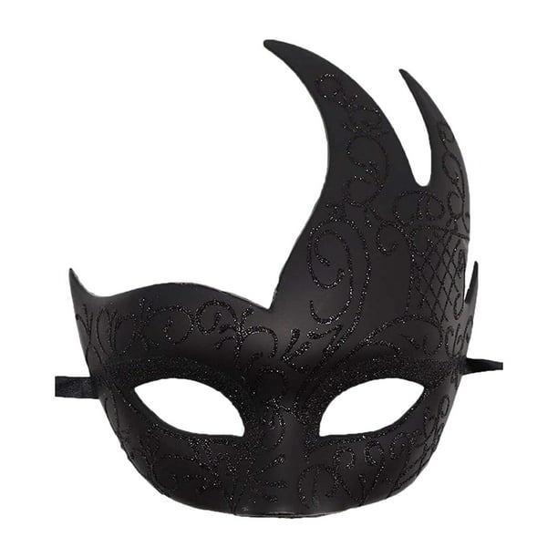 Máscara de media cara para cosplay, novedad, máscara de Halloween con curva de llama, máscara para ojos estilo A