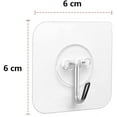 thumbnail image 2 of Gancho Adhesivo - 6 Piezas Ganchos Autoadhesivos Transparentes 5 kg (máx.), Para Colgar Baño, Cocina, Techo, Colgar, Pared, Puerta, Albornoces, Toallero (6 Piezas) brillar Electrónica, 2 of 5
