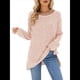 thumbnail image 2 of Suéter de Punto con Abertura Lateral Y2K para Mujer, Cuello Redondo, Larga, Blusa de Punto Liso con Abertura Lateral, Túnicas Rosa L, 2 of 10