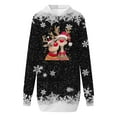 thumbnail image 4 of Fiaer Womens Sweatshirts Dress Christmas Hoodie Reindeer Printed Oversized Long Sleeve Trendy Comfort Tops with Pocket Black XXL, 4 of 5