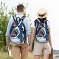 thumbnail image 6 of Balery Shark Vintage Canvas Backpack for Men and Women - Large Capacity, Durable Travel Laptop Bag for School, Work, Hiking, and Outdoor Activities, 6 of 7