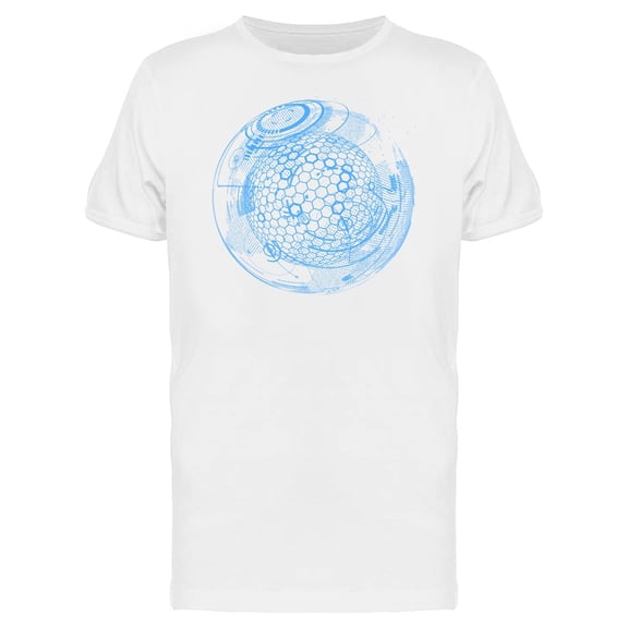 Blue Futuristic Interface T-Shirt Men -Image by Shutterstock, Male 4X-Large