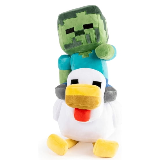 Minecraft Plush Pillow Buddy - Soft Plushie Stuffed Pillow, 14 Inches, Mutli - Chicken Jockey