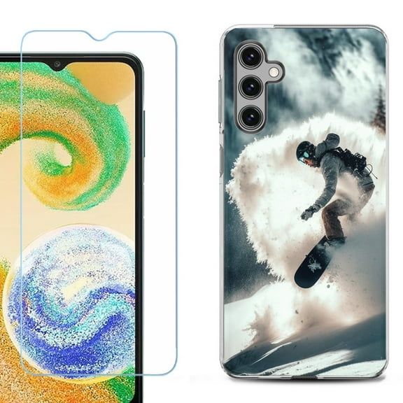 OneToughShield ® for Samsung Galaxy S23 FE Fan Edition, Shockproof Phone Case, with Tempered Glass Screen Protector - Snowboarding