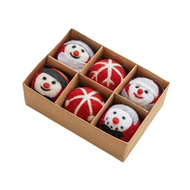 6 adornos de bolas de Navidad de fieltro Strade Fareast Limited decorativos