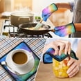 thumbnail image 4 of Rainbow Tie Dye Cloud Pattern Kitchen Oven Mitt and Pot Holder Sets 2 Pcs for Baking, Cooking and Grilling, Heat Resistant Up To 392 °F, 4 of 7