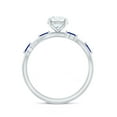 thumbnail image 2 of Lab Grown Diamond Designer Engagement Ring with Sapphire, 10K White Gold, US 10.00, 2 of 9
