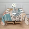 thumbnail image 3 of Orange Boho Abstract and Plant Pattern Square Tablecloth,Waterproof Square Table Cover,Wipeable Spillproof Washable Table Cover for Home Kitchen Party Decor 42"X42"(107x107cm), 3 of 6