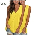 thumbnail image 4 of Tbopshirt Tank Tops for Women,2 Pack Womens Summer Tops Casual Solid V-Neck Gradient Sleeveness Tops Loose Blouses,Sizes S-XXXL, 4 of 5
