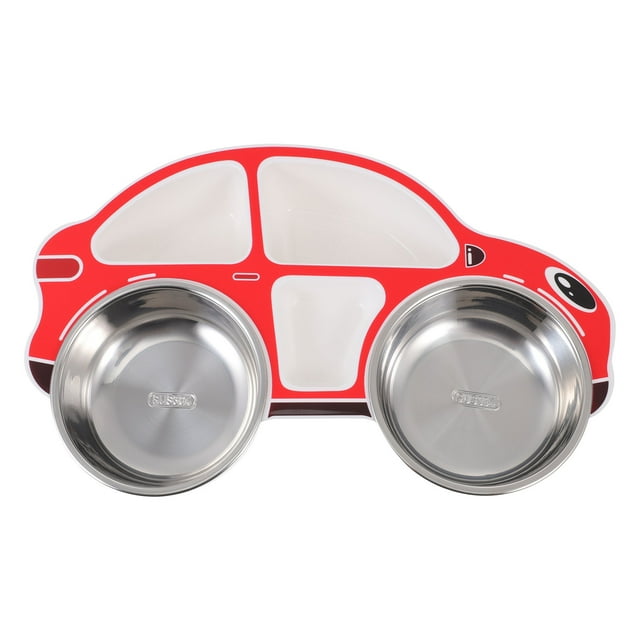 1Pc Cartoon Stainless Steel Kids Food Compartment Plate Meal Plate Service Plate