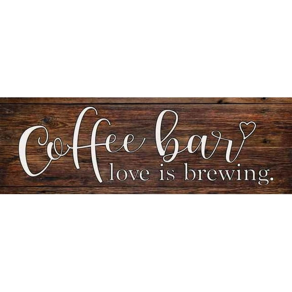 Coffee Bar Rustic Looking Wood Sign Wall Décor Gift 6 x 18 Wood Sign B3-06180028031