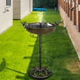 thumbnail image 2 of Cast Iron Bird Bath, Bird Baths for Outdoor, Metal Bird Bath with Bird Statues Bird Bath and Bird Feeder Bowl Tray Yard Garden Lawn Outside Decoration, 2 of 8