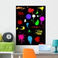 thumbnail image 1 of Colourful Ink Splats Black Wall Mural Decal Sticker, Wallmonkeys Peel & Stick Vinyl Graphic (36 in H x 27 in W), 1 of 4