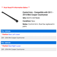 thumbnail image 2 of Control Arm - Compatible with 2011 - 2016 Mini Cooper Countryman 2012 2013 2014 2015, 2 of 2