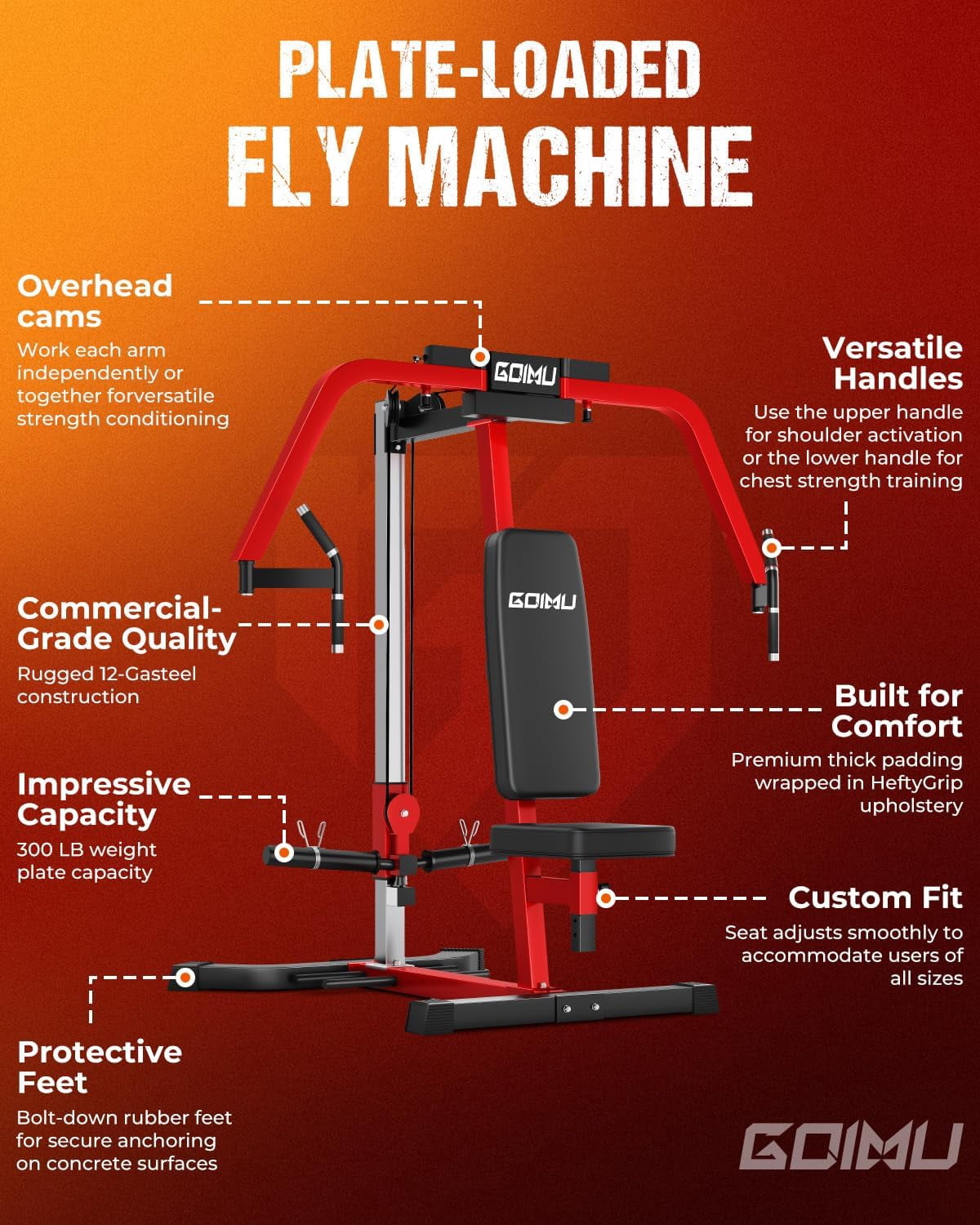 Chest Fly Machine, Reverse Delt Machine Adjustable Upper Body Specialty for Pectoral and Rear Deltoid, Chset Machine with Band Pegs for Home Gym