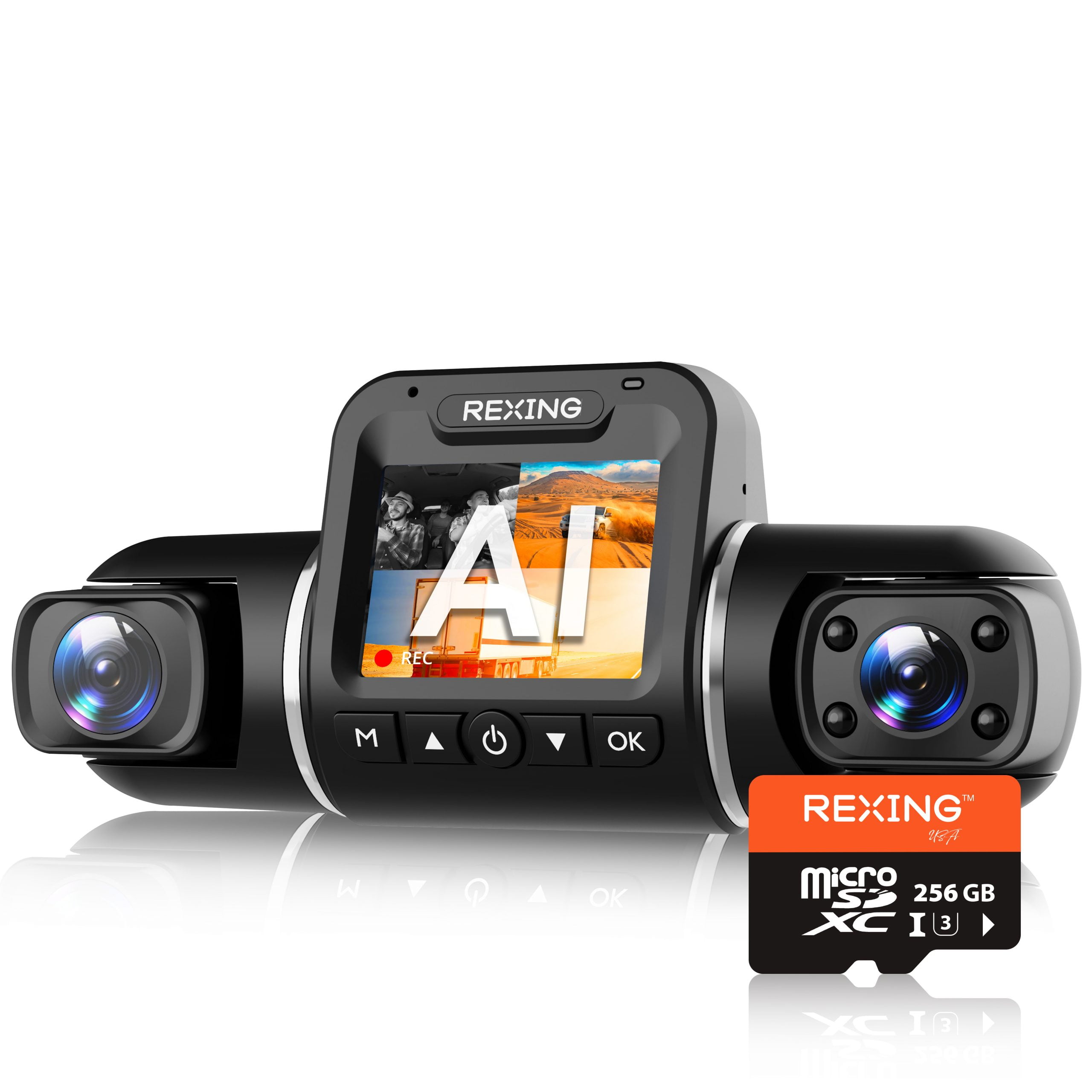 Rexing 256GB microSDXC UHS-3 4K Full HD Video High Speed Transfer Monitoring SD Card with Adapter for Dash Cams, Surveillance System, Security Camera, & Body Cam