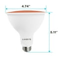 thumbnail image 2 of Luxrite LED PAR38 Flood Red Light Bulb, 8W=45W, Damp Rated, UL Listed, E26 Base, Indoor Outdoor, Decoration 2 Pack, 2 of 7