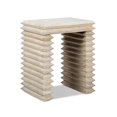 thumbnail image 1 of Veda Table d'Appoint Cascade Géométrique Empilée de 20 Pouces en Pin Récupéré Blanchi à la Chaux, 1 of 11