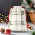 thumbnail image 6 of Super Soft Fabric Gift Bag Contraction Free Bag Mouth Pull Rope Design Red Ribbon Mouth For The Festival Ivory Checked Hand-Drawn Sketch_4 Large, 6 of 8