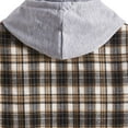 thumbnail image 3 of cllios Men's Flannel Plaid Shirt Jacket Spring Fall Long Sleeve Plaid Hoodie Jackets Lightweight Button Down Hooded Shirt Jacket Coffee L, 3 of 8