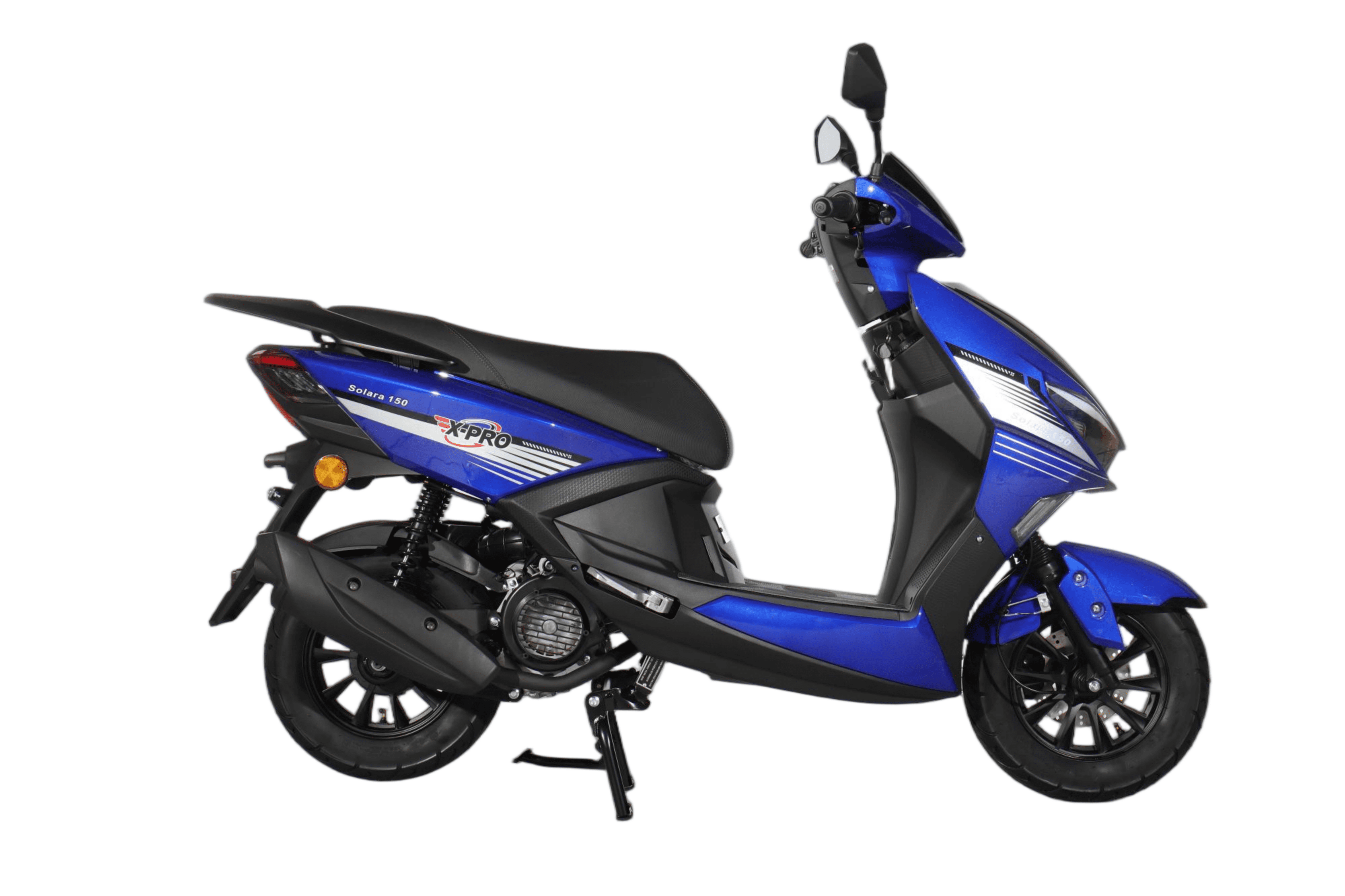 X-Pro Solara 150cc Gas Moped, Fully Automatic Moped with Electric & Kick Start, 10" Aluminum Wheels, Front Disc Brake, LED Headlight, Underseat Storage