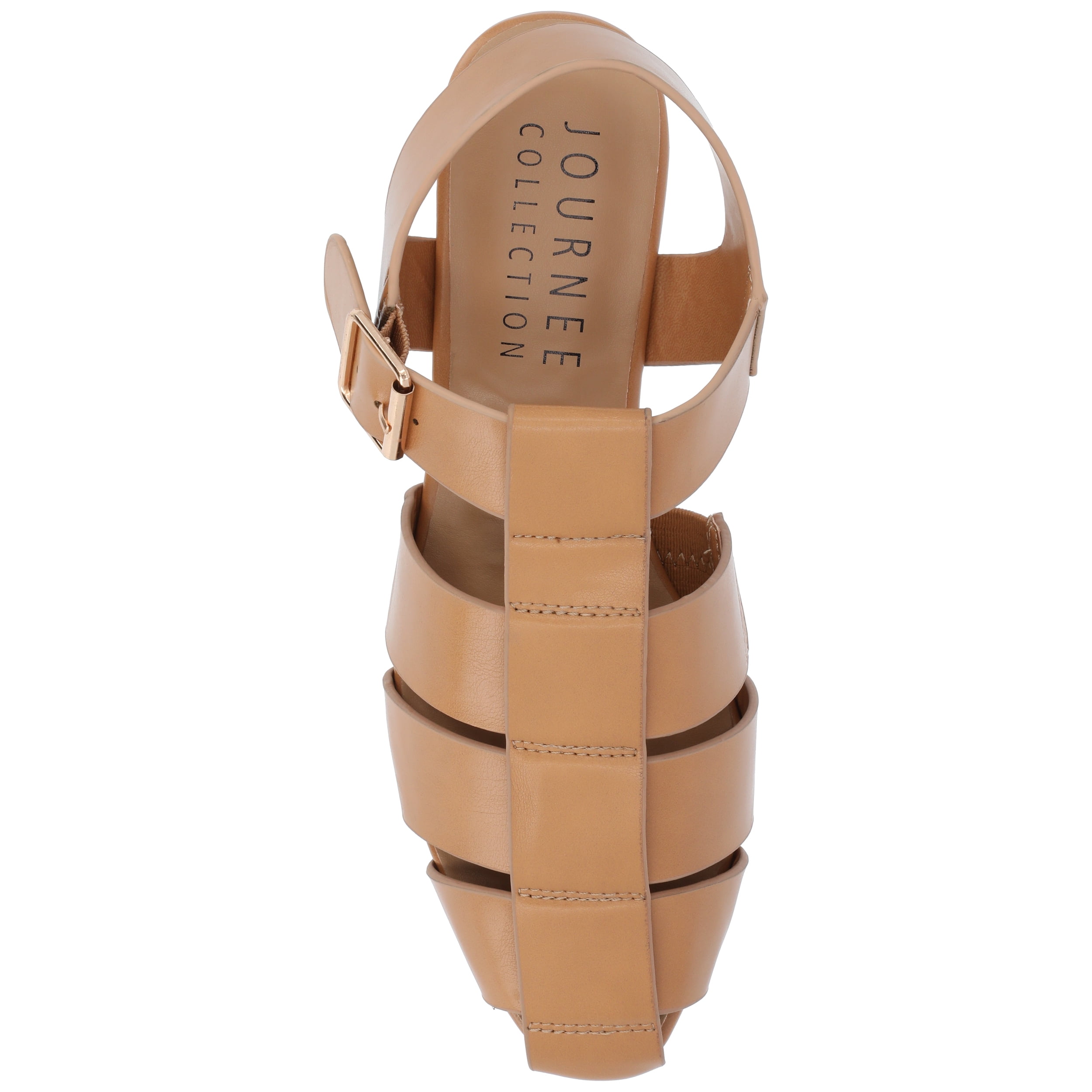 Journee Womens Cailinna Caged Buckle Square Toe Flats, Widths Available