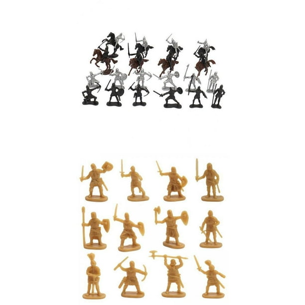 200 / Set Pstic Toy Acción Creative Gifts +28x s Medievales Juguete Arcaico Caballeros