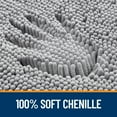 thumbnail image 4 of Buganda Bathroom Rugs 30x20, Quick Dry Machine Washable Chenille Bath Mats with Rubber Backing, Grey, 4 of 9