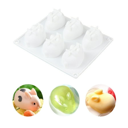 

Topaty 6 Piece Rabbit Cake Mold Silicone Easy to Clean Baking Mould