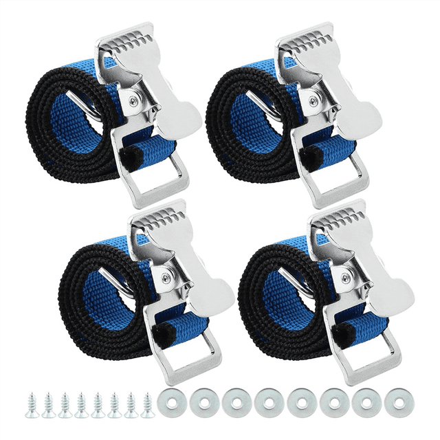 4PCS Drywall Stilts Straps, Leg Band Straps Drywall Foot Band Straps Kit Nylon Leg Fixation Strap Replacement Part Blue