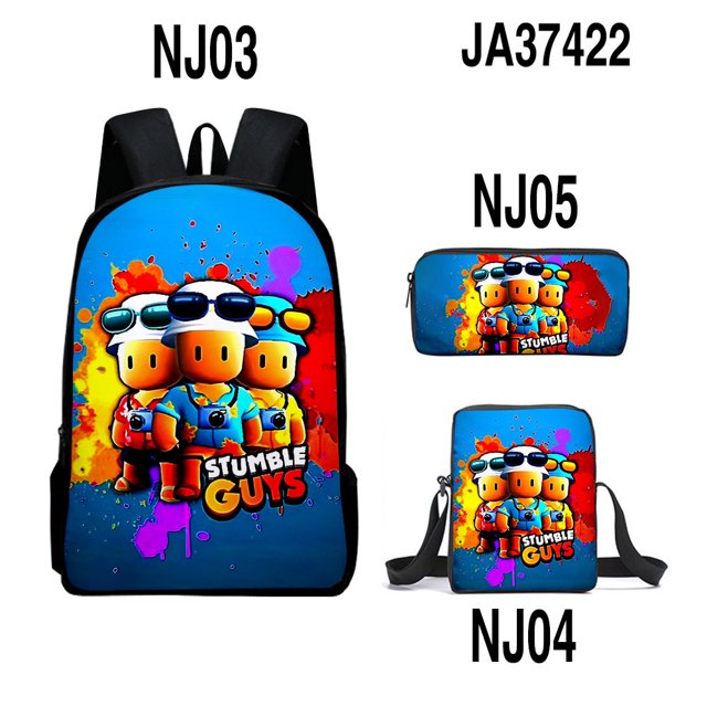 Stumble Guys Crash Party Backpack Backpack Pencil Case Small Shoulder Bag Three-Piece Set