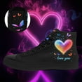 thumbnail image 3 of Coolcustomize Women's High-top Sneakers with I Love You Heart Pattern, Lace-Up Round Toe Casual Shoes, Colorful Heart Design Canvas Shoes,  Multicolor Hearts for Casual Attire, Parties, Outdoor, 3 of 10