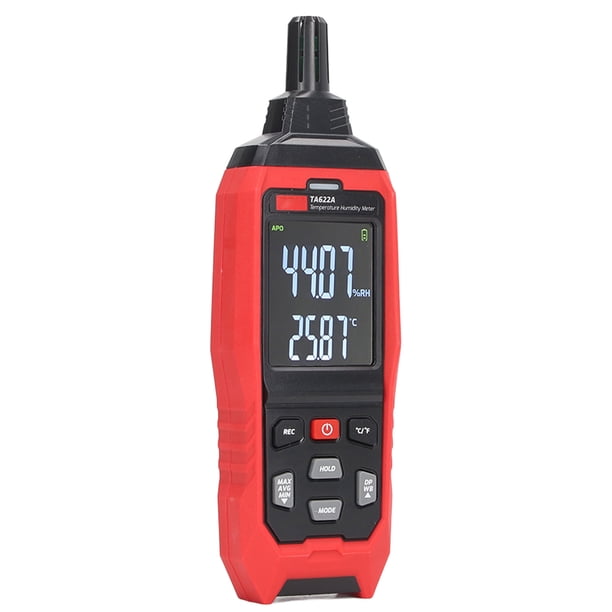 Medidor de temperatura de bulbo húmedo, medidor de temperatura de humedad digital Probador de temperatura de bulbo húmedo Medidor de temperatura y humedad Características de vanguardia