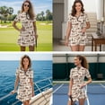 thumbnail image 3 of Uorisanigo Western Cowboy Couple Matching Outfits Men's 1/4 Zip Short Sleeve Golf Shirt Workout and Golf Clothes for Women with Built in Shorts Quick Dry Summer Tennis Clothes, 3 of 8