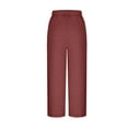 thumbnail image 6 of Simua Womens Cropped Pants Solid Color High Waisted Drawstring Casual Loose Trousers with Pockets, 6 of 6