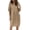 Tan, variant on Women's full size round neck half sleeve dress with pockets crafted in one hundred percent polyester fabric for everyday wear