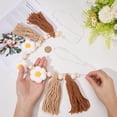 thumbnail image 3 of Wooden Banners with Flower Tassels Pendant Hanging Bunting For Anniversary Wedding Party Decor White 100x6cm DIY, 3 of 6