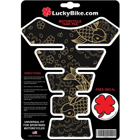 Segmented Gas Tank Pad Lucky Koi Universal Sticker Protector Scratch Pond
