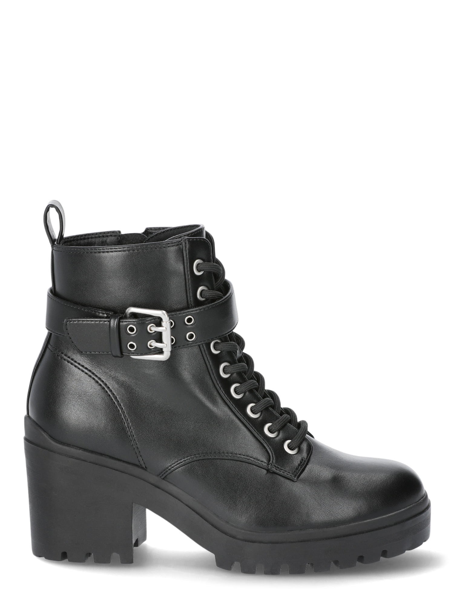 No Boundaries Women's Lace Up Motto Boot, Wide Width Available