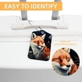 thumbnail image 3 of Fox Square PU Leather 2 Pack Travel Tag - Bag Tag - Suitcase Tag with Privacy Cover and Stainless Steel Ring - Suitable for Travel, Backpack, and Handbag, 3 of 7