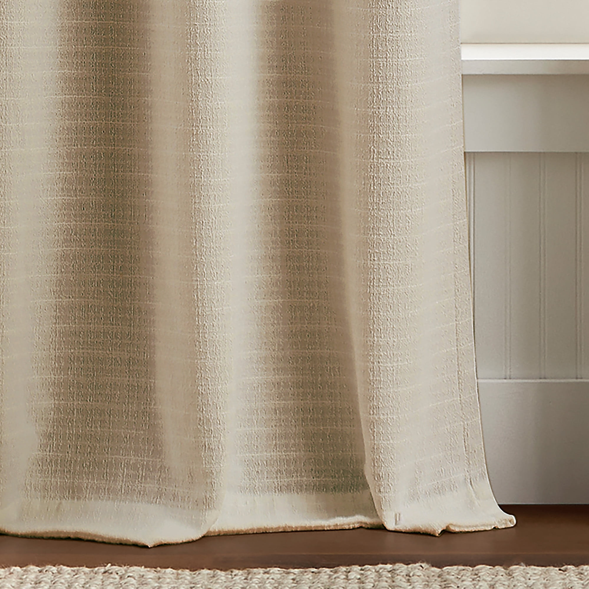 Martha Stewart Sutter Room Darkening Curtain Panel Pair, Lined, Sand, Grommet, Indoor, Adult, 2 Piece Set, 37" x 84"