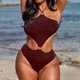 thumbnail image 2 of Bikini sexy de una pieza para mujer con almohadilla en el pecho y sin tirantes de cuello halter con aros Fridja nalpqowj24437, 2 of 5