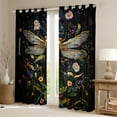 thumbnail image 2 of jejeloiu Rustic Dragonfly Blackout Curtains,Rustic Botanical Curtains Pack of 2 (38x45 Each),Colorful Flower Floral Window Curtains For Girl,Super Cozy Room Decor, 2 of 6
