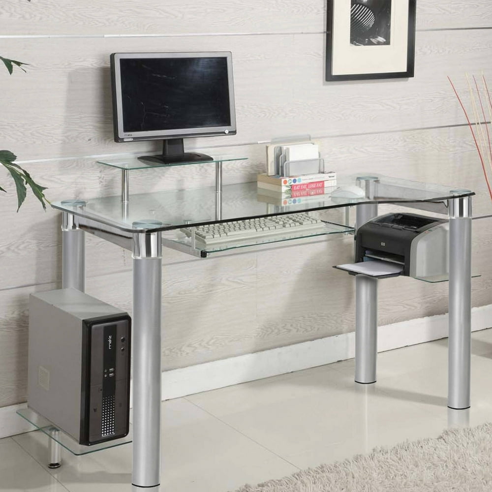 Innovex Clear Tempered Glass Modern Style Saturn Desk