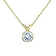 thumbnail image 1 of 14K Yellow Gold Round Bezel-set Solitaire Moissanite Pendant Necklace (1 3/4ct TGW, 8mm, White) 16 to 18-inch by Diamond Wish, 1 of 4
